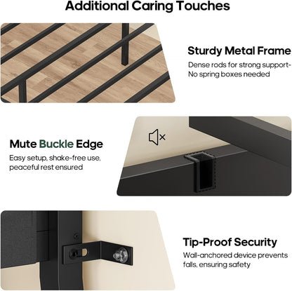 Bunk Bed for Small Space, Twin Over Twin Bunk Beds with Desk, Power Outlets, RGB LED Lights, Storage, Metal Beds with Safety Guardrail & Ladders
