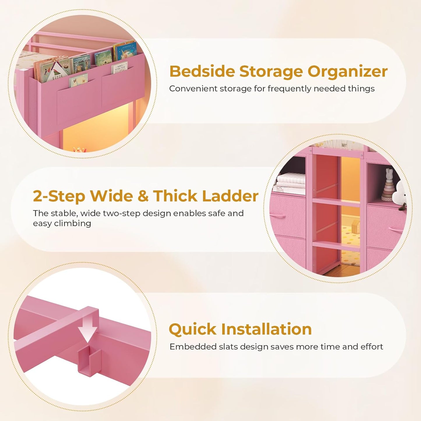 Low Loft Bed Twin Size with 8 Storage Drawers, Twin Loft Bed with Bookcase and LED Lights